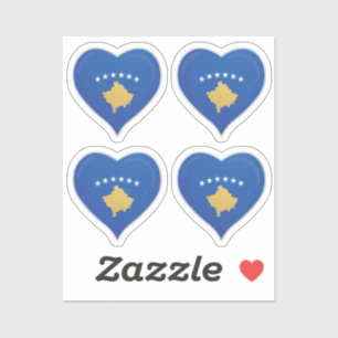 Sticker drapeau de l'amour du Kosovo fierté