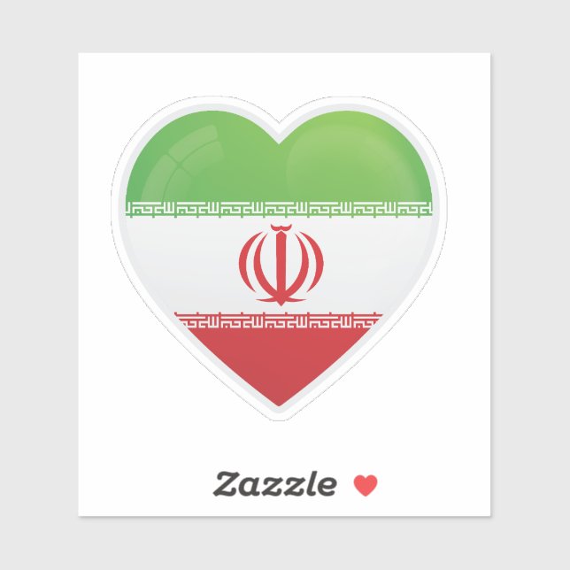 Sticker Drapeau de l'amour iranien (Feuille)