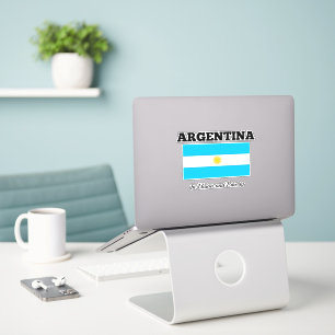 Sticker Drapeau de l'Argentine, étiqueté avec devise