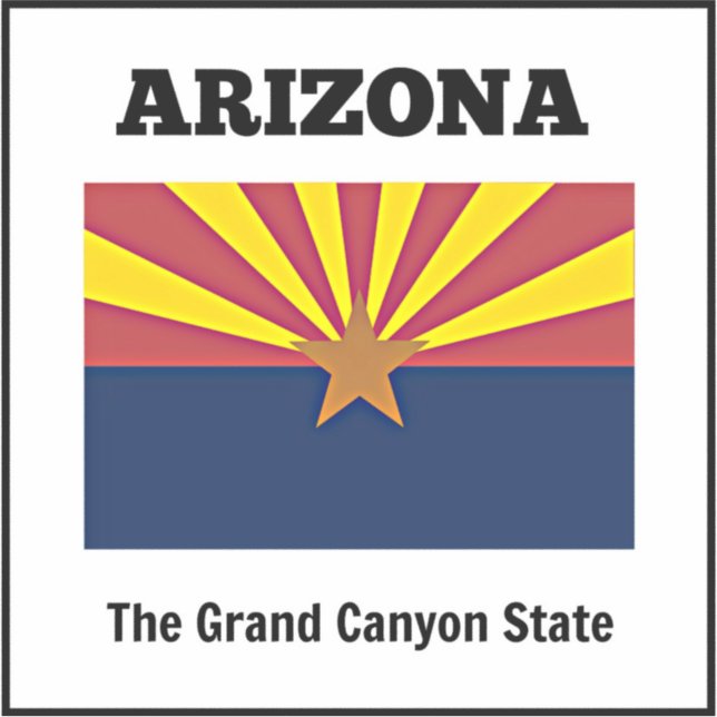 Sticker Drapeau de l'Arizona avec devise de l'Etat (Devant)