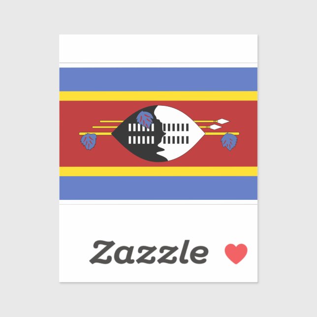 Sticker Drapeau de l'autocollant Eswatini (Feuille)