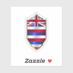 Sticker Drapeau De L'État D'Hawaï Sur Un Bouclier De Style