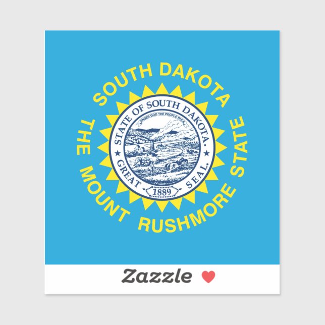 Sticker Drapeau de l'État du Dakota du Sud (Feuille)