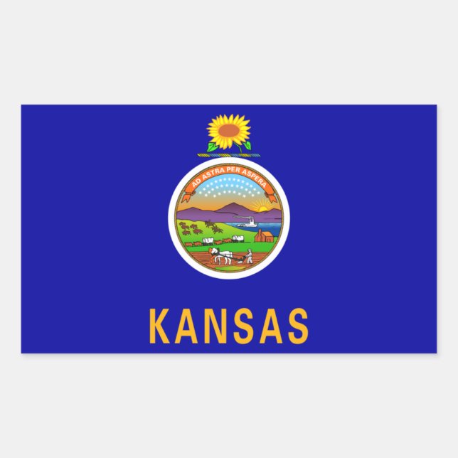 Sticker Drapeau de l'État du Kansas (Devant)
