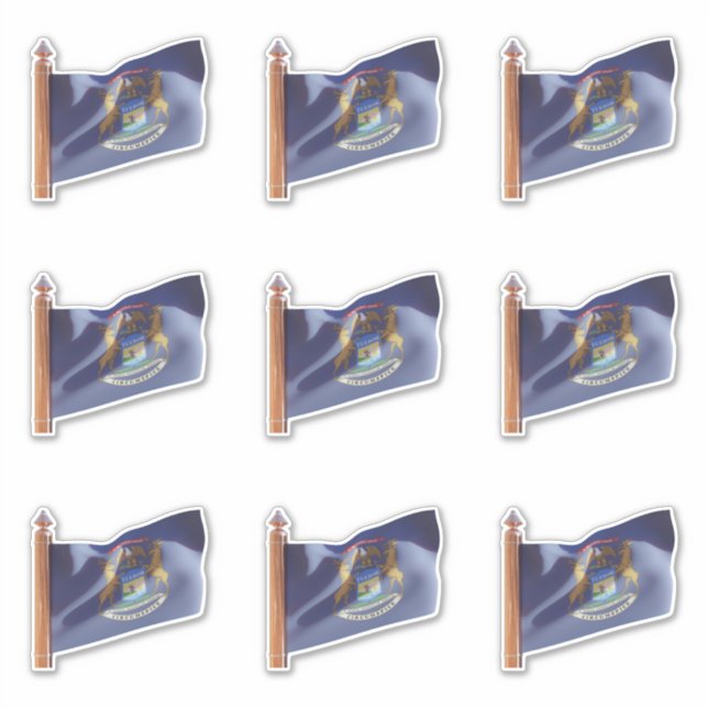 Sticker Drapeau de l'État du Michigan (Devant)