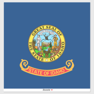 Sticker Drapeau de l'Idaho: l'État Gemme, America Mountain