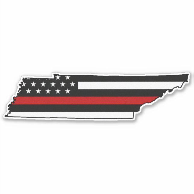 Sticker Drapeau de ligne rouge mince Tennessee (Devant)