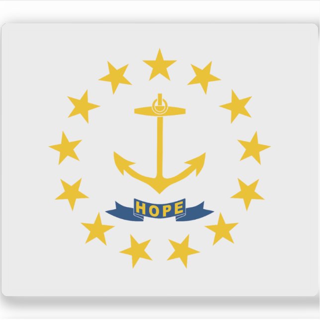 Sticker Drapeau de l'île Rhode (Devant)