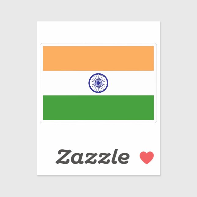 Sticker Drapeau de l'Inde (Feuille)