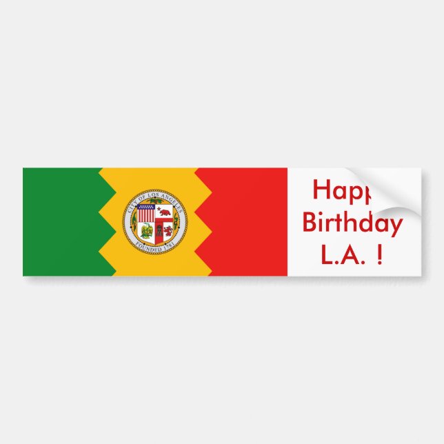 Sticker Drapeau de Los Angeles, Joyeux Anniversair (Devant)