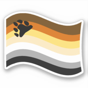 Sticker Drapeau de l'ours Pride Paw Wavy
