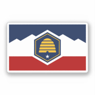 Sticker Drapeau de l'Utah (Drapeau de ruche)
