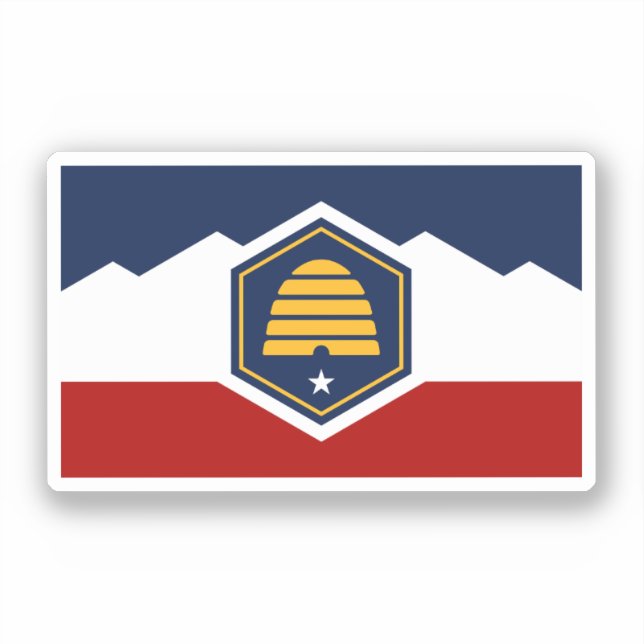 Sticker Drapeau de l'Utah (Drapeau de ruche) (Recto)