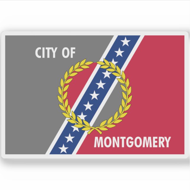 Sticker Drapeau de Montgomery, Alabama (Devant)