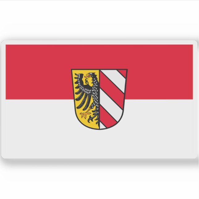 Sticker Drapeau de Nuremberg (Nürnberg), Allemagne (Devant)