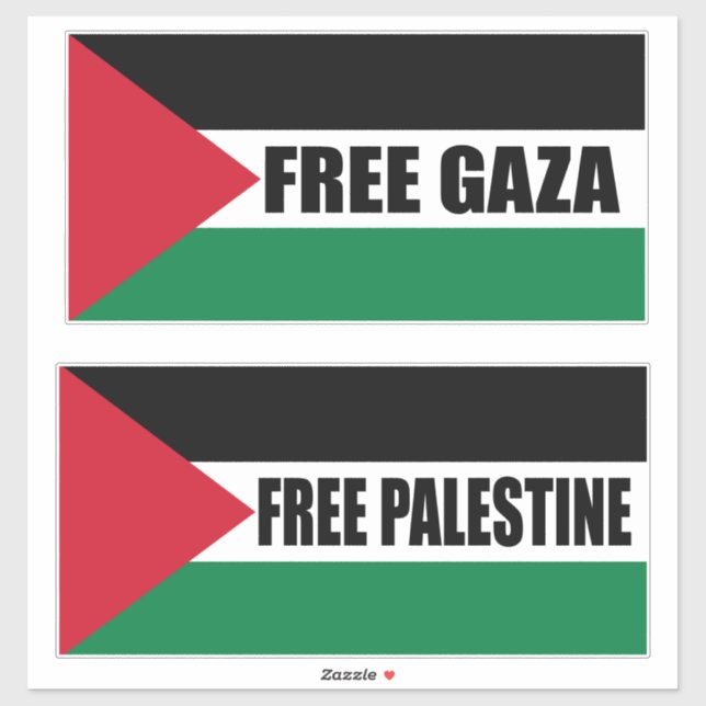 Sticker Drapeau de Palestine, Sauvez Gaza, Libérez Gaza (Feuille)