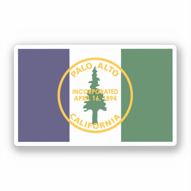Sticker Drapeau de Palo Alto, Californie (Recto)