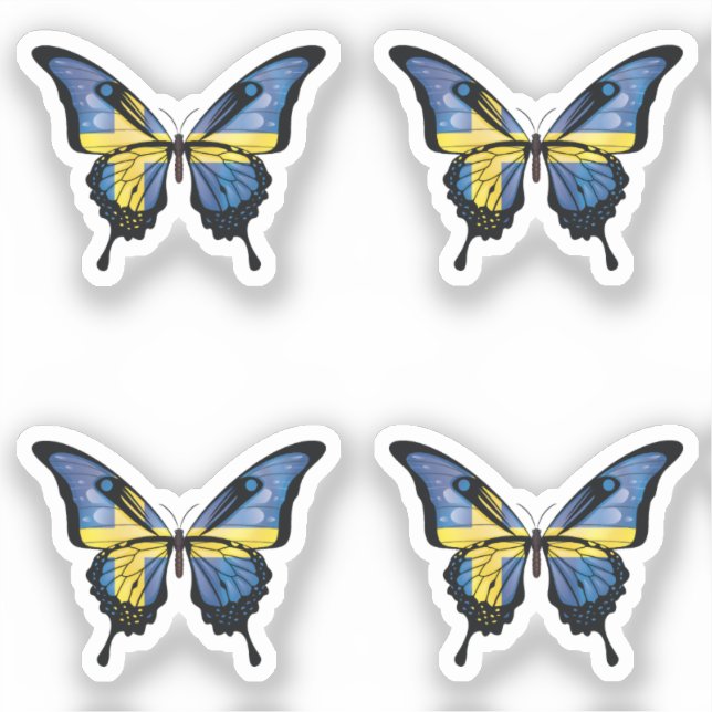 Sticker Drapeau de papillon noir Suède (Recto)