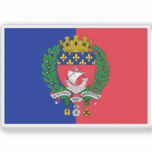 Sticker Drapeau de Paris (avec armoiries)