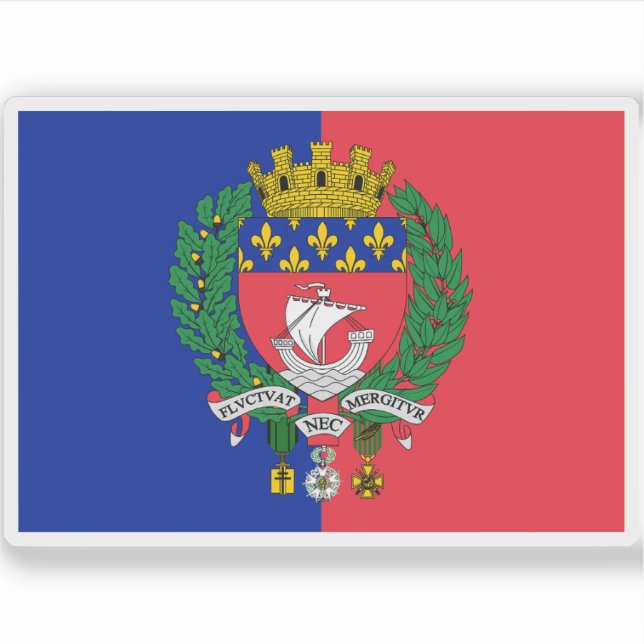 Sticker Drapeau de Paris, France (Devant)