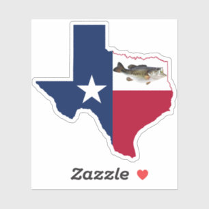 Sticker Drapeau de pêche de basse du Texas