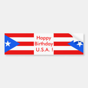 Sticker Drapeau de Porto Rico, Joyeux anniversaire