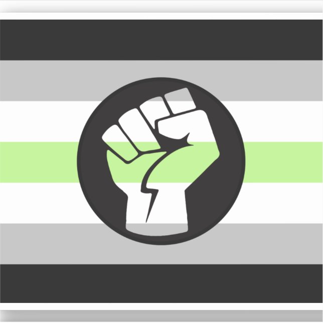 Sticker Drapeau de protestation agender (Devant)
