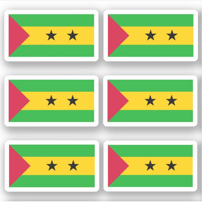 Sticker Drapeau de São Tomé et Príncipe - une collection S (Devant)