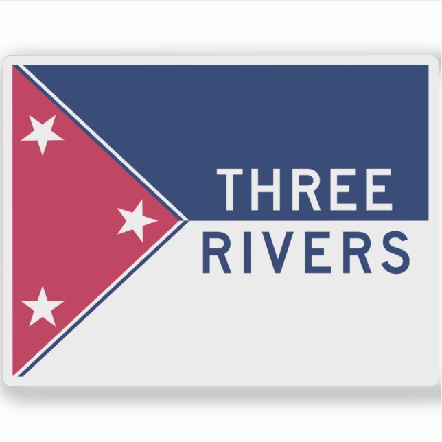 Sticker Drapeau de Three Rivers, Michigan (Devant)