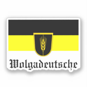 Sticker Drapeau de Wolgadeutsche (version noir/jaune/blanc