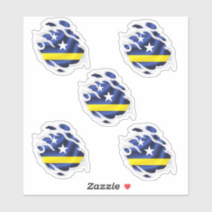 Sticker Drapeau déchiré de Curaçao