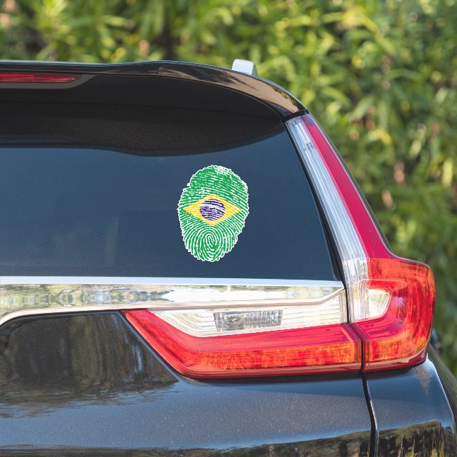 Sticker Drapeau d'empreintes digitales du Brésil (Côté voiture)