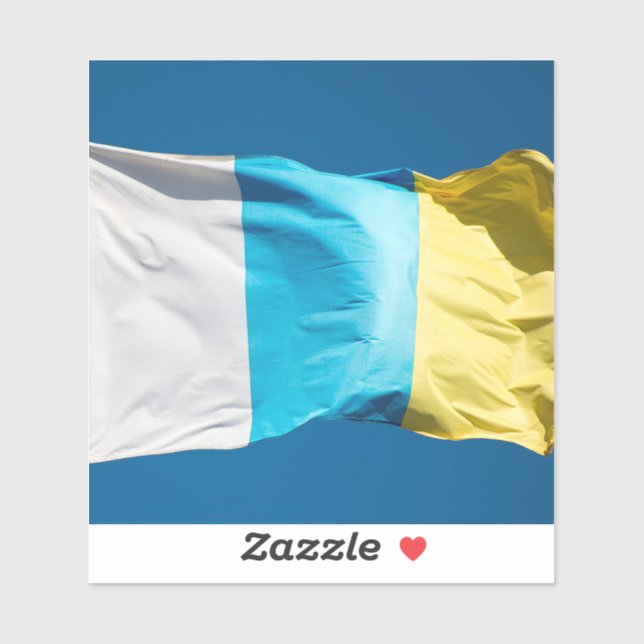 Sticker Drapeau des îles Canaries (Feuille)
