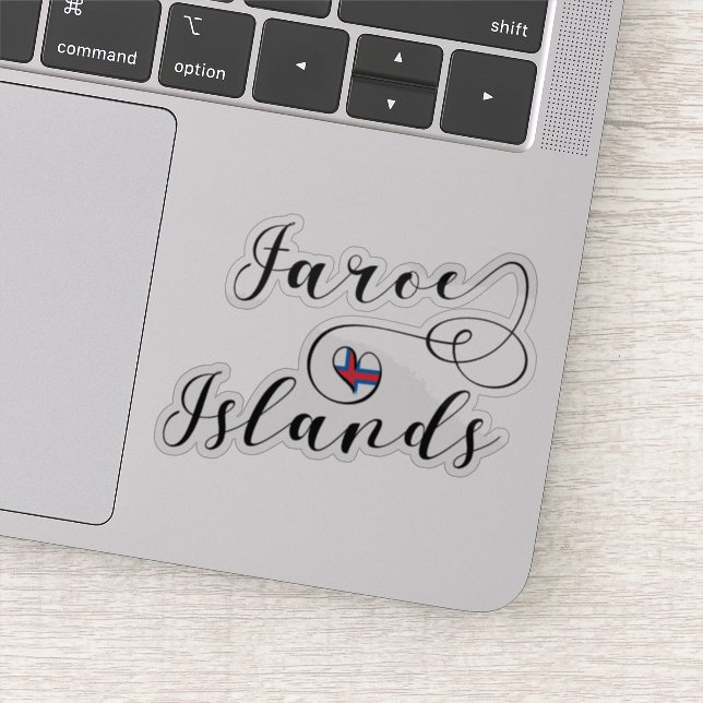 Sticker Drapeau des Îles Féroé du Coeur, Îles Féroé, (Détail)