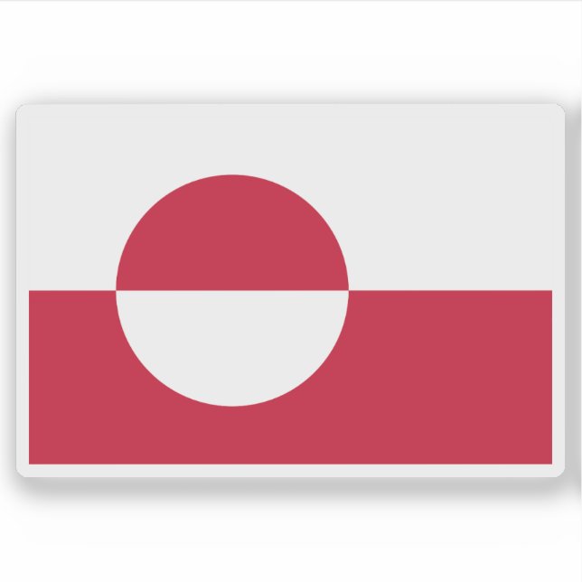 Sticker Drapeau des Inuit du Groenland ou des Groenlandais (Devant)