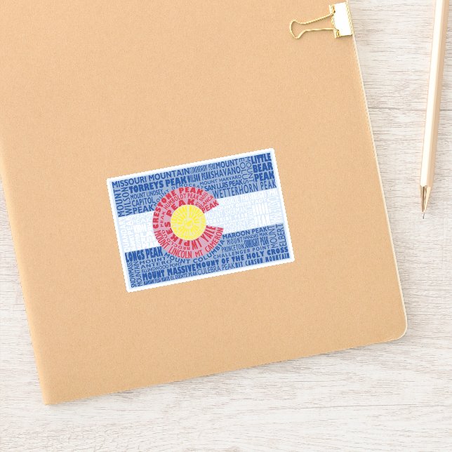 Sticker Drapeau d'état 14ers du Colorado Fourteeners (Carnet)
