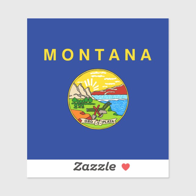 Sticker Drapeau d'État du Montana (Feuille)