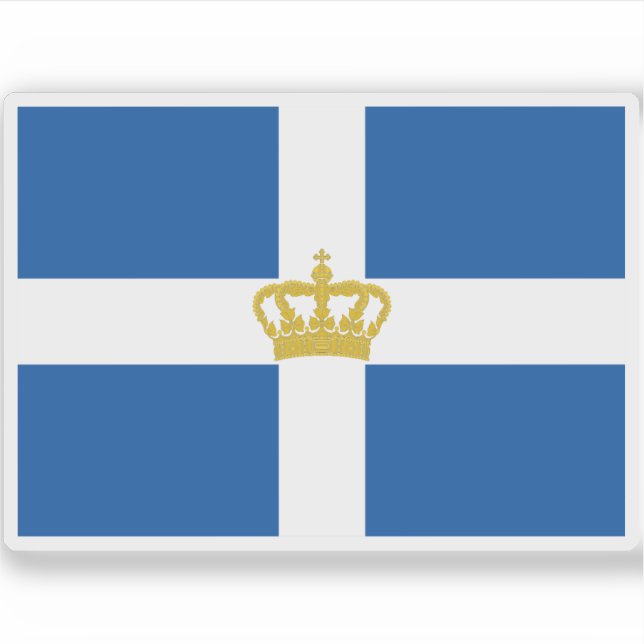 Sticker Drapeau d'État et de guerre du Royaume de Grèce (Devant)