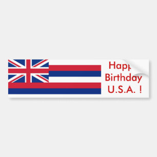 Sticker Drapeau d'Hawaii, Joyeux Anniversaire U.S.