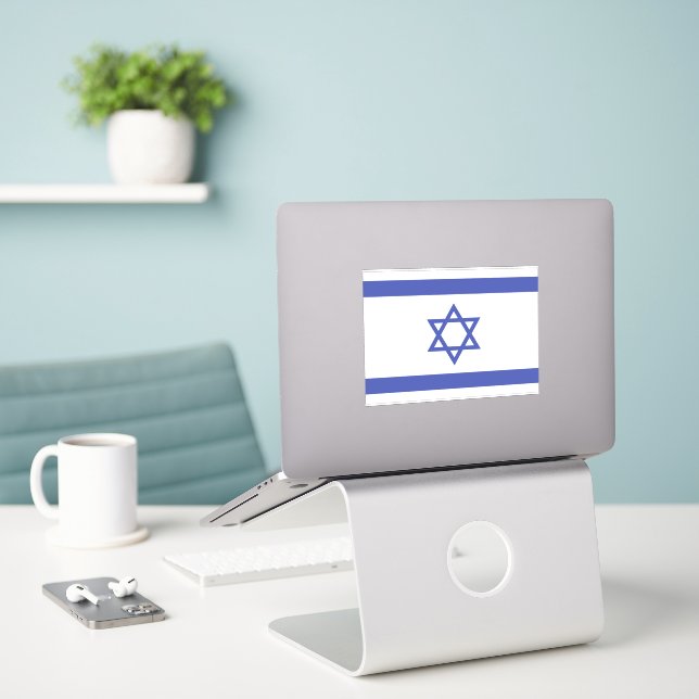 Sticker Drapeau d'Israël (Ordinateur portable sur le bureau)