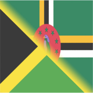 Sticker Drapeau dominicain jamaïcain   Half Jamaïque Domin