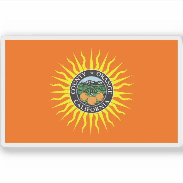 Sticker Drapeau d'Orange County, Californie (Devant)