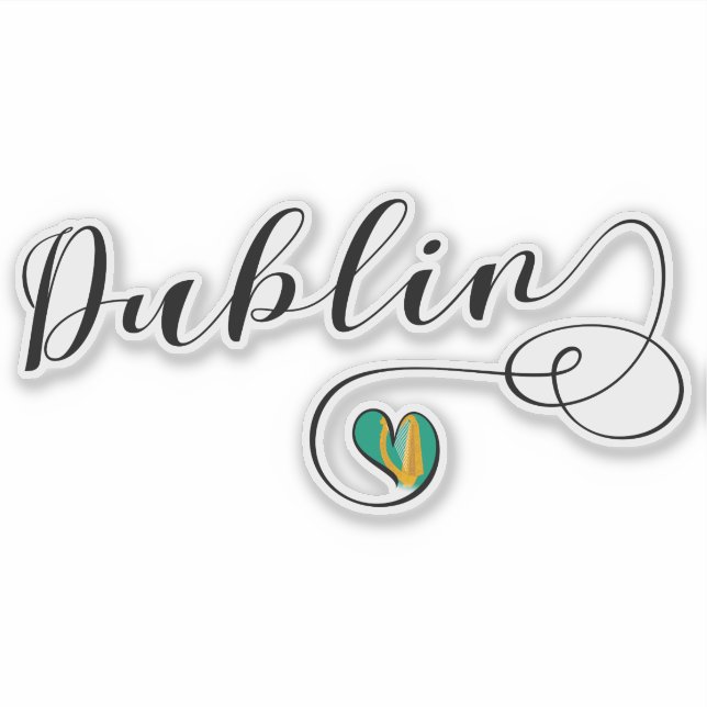 Sticker Drapeau du coeur de Dublin (Devant)