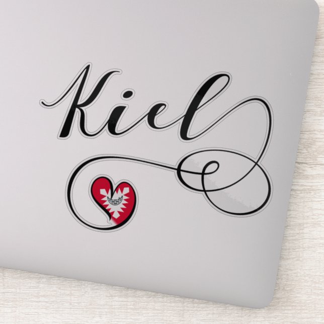 Sticker Drapeau du coeur de Kiel (Détail)