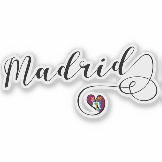 Sticker Drapeau du coeur de Madrid (Devant)