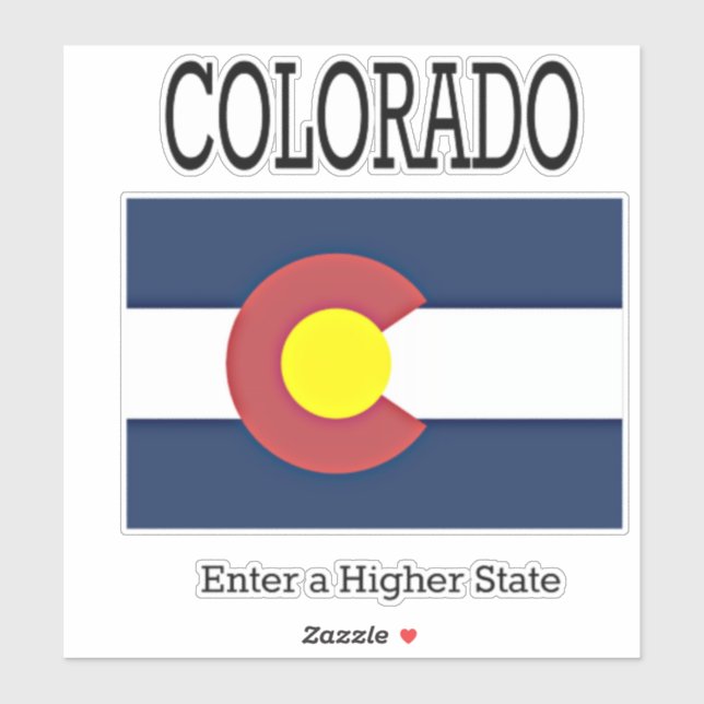 Sticker Drapeau du Colorado et devise (Feuille)