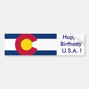 Sticker Drapeau du Colorado, Joyeux Anniversaire U