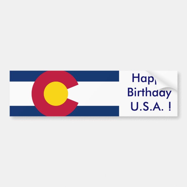 Sticker Drapeau du Colorado, Joyeux Anniversaire U (Devant)