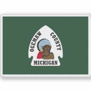 Sticker Drapeau du comté d'Ogemaw, Michigan