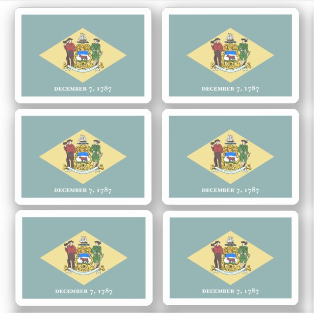 Sticker Drapeau du Delaware, drapeau de l'État américain (Devant)